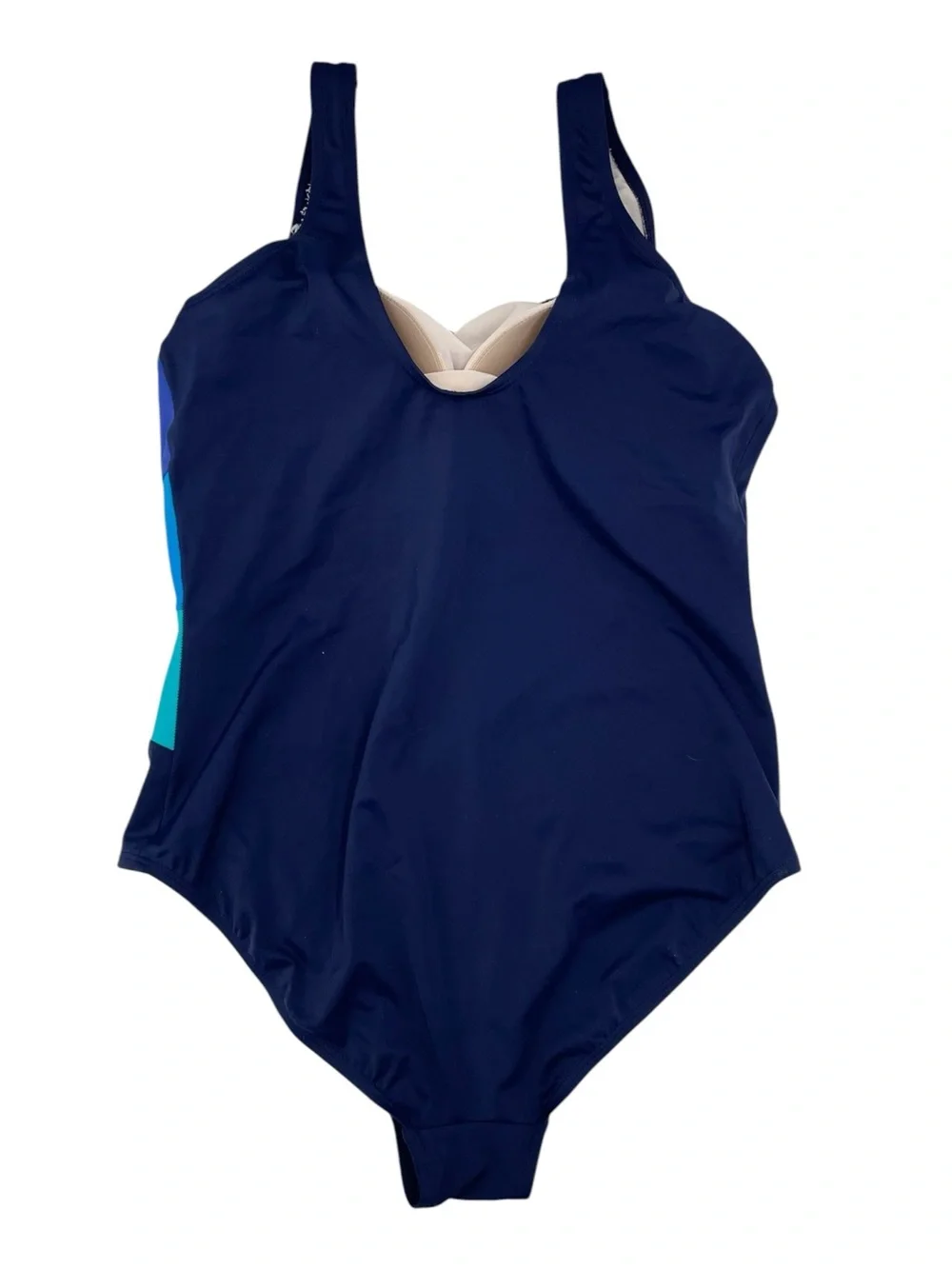 Swim 365 Swimsuits for All Colorblock One-Piece Swimsuit Size 20 Navy Blue Sea